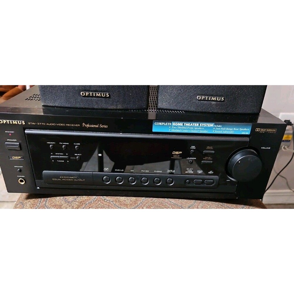 OPTIMUS STAV-3770 COMPLETE HOME SPEAKER SET, INC. SUB,CENTER SPEAKER &‎ 2 FRONT